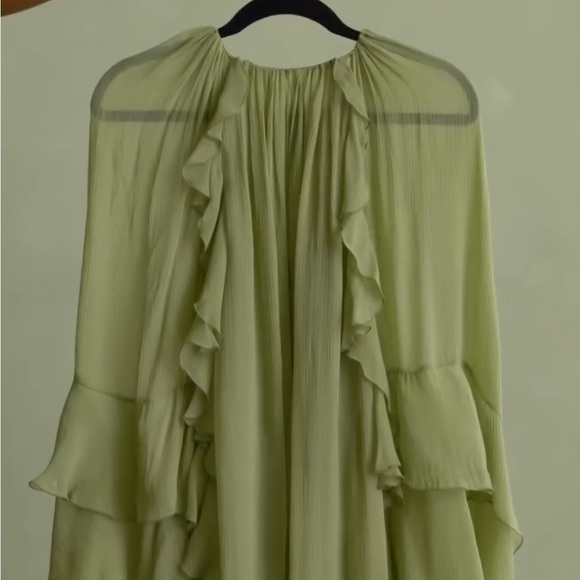 Mango Light Green Ruffled Dress - Picture 11 of 16